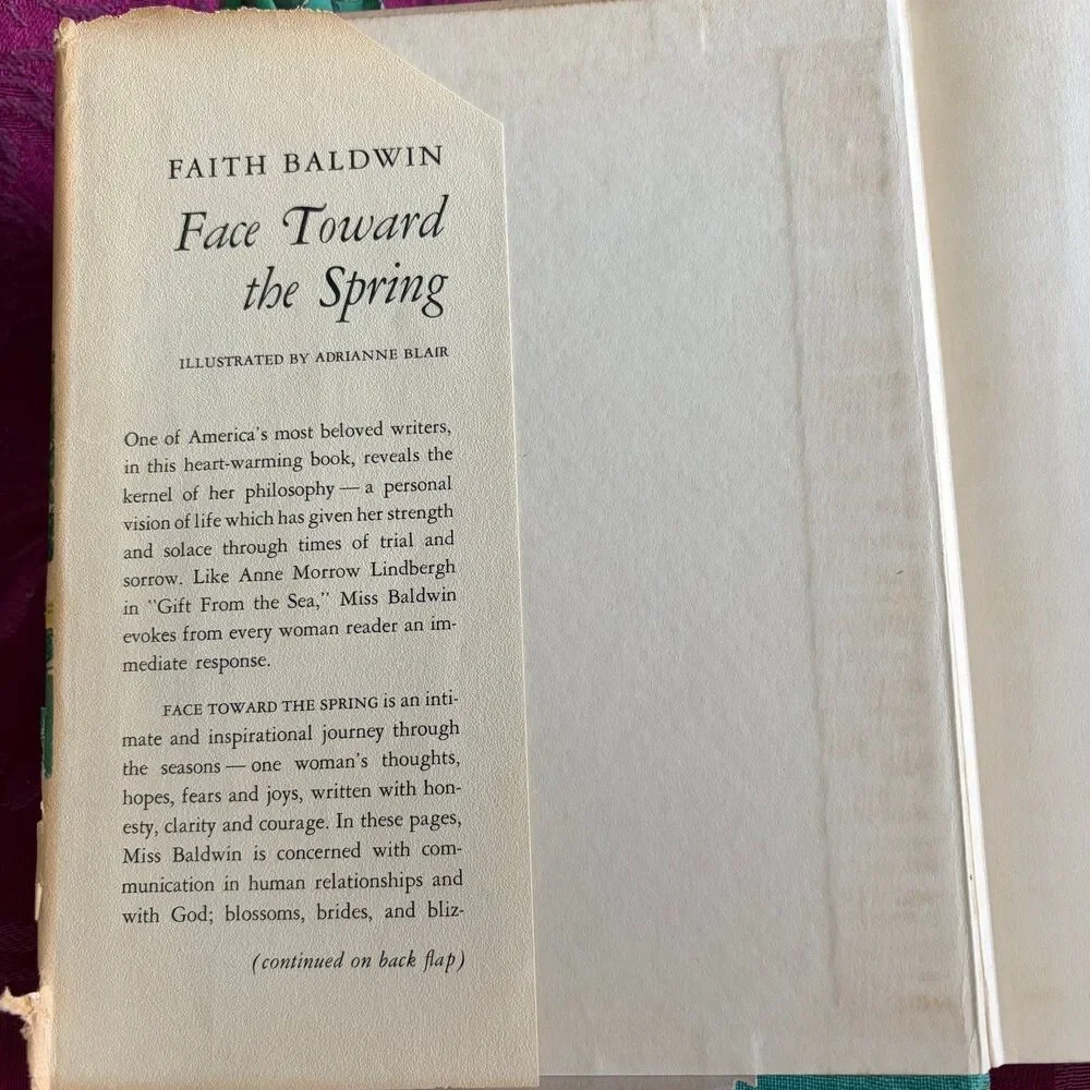 1956 Face Toward the Spring by Faith Baldwin, Vintage Book, Rinehart & Company